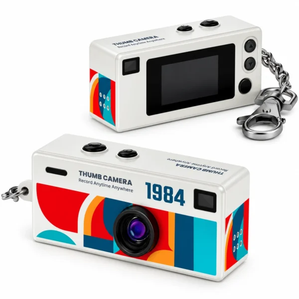 Swiss+Go Mini Cámara Compacta Digital Llavero Blanca