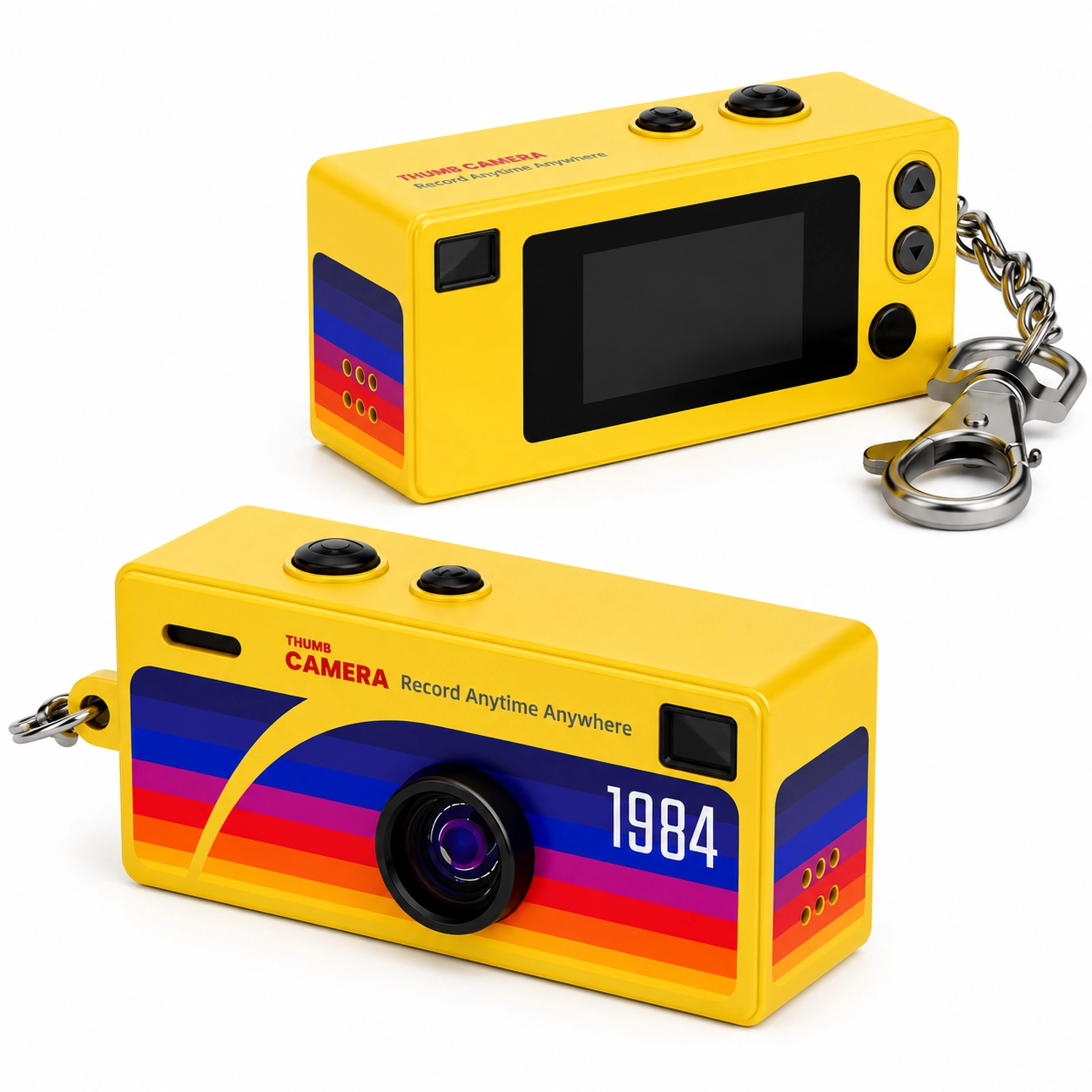 Swiss+Go Mini Cámara Compacta Digital Llavero Amarilla