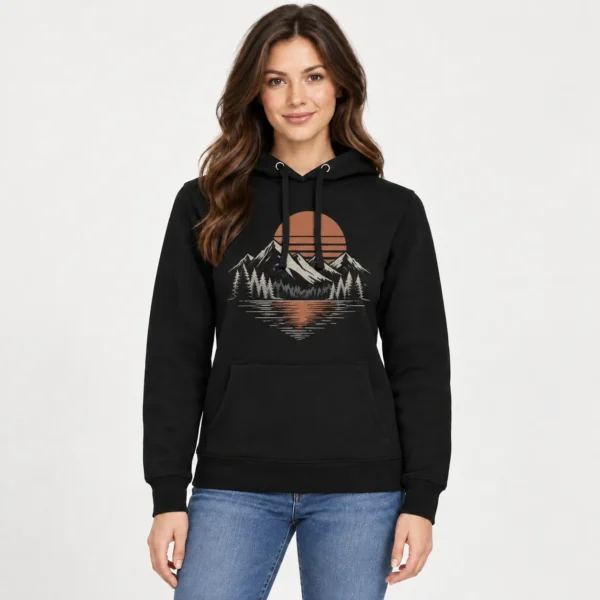 Sudadera negra mujer con capucha