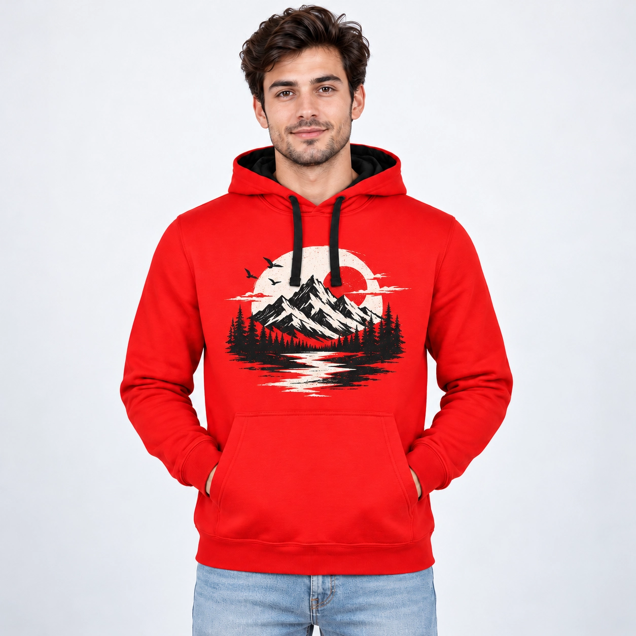 Sudadera roja con capucha